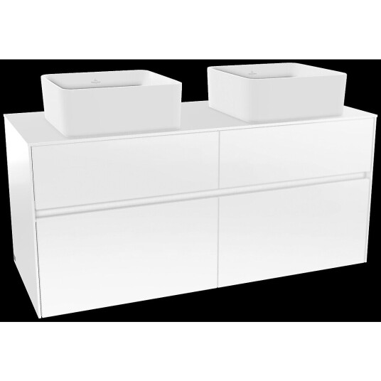 Villeroy & Boch  Collaro Servantskap med 4 skuffer 120x50x54,8 cm u/lys Hvit Høyglans