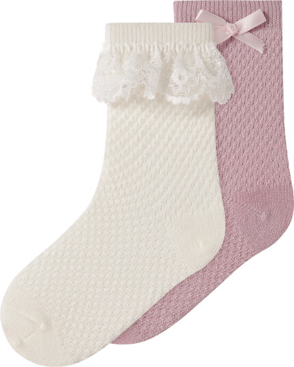 Name It Nmfwakma Wo/Bl Structure 2P Sock Pink 19 21