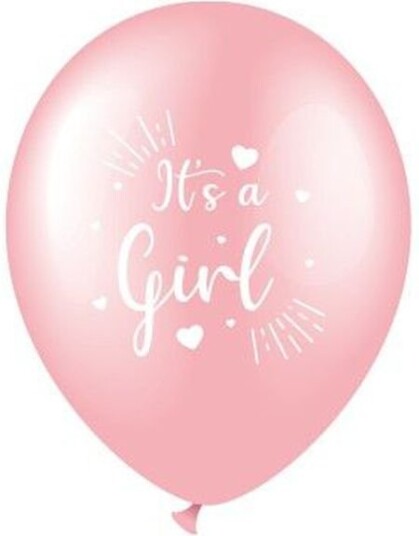 6 stk "It"s A Girl" Ballonger 30 cm