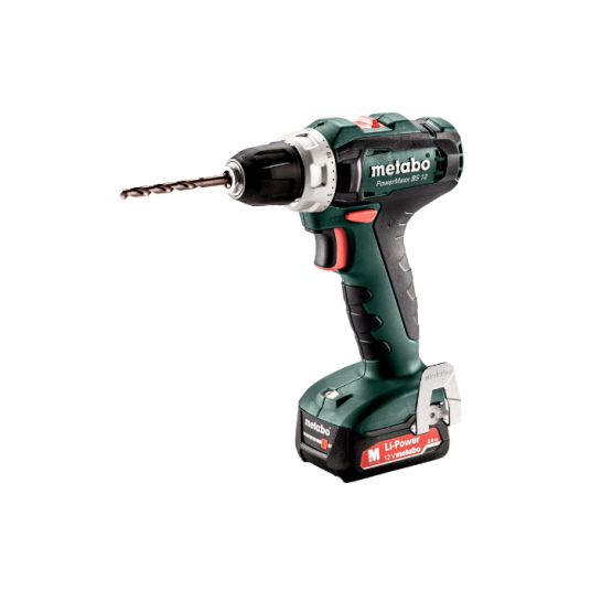 Metabo Powermaxx BS 12 2X2,0Ah 12 volt, med batteri, lader og koffert Metabo Powermaxx BS 12 2X2,0Ah 12 volt, med batteri, lader og koffert