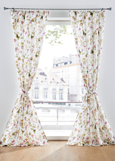 bonprix Mikrofibergardin med vår-print (1-pack) 1 (H/B: 145/140 cm),2 (H/B: 175/140 cm),3 (H/B: 225/140 cm),4 (H/B: 245/140 cm) beige
