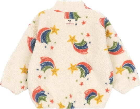 Konges Sløjd Fleecegenser Jody Teddy Rainbow Star Konges Sløjd 1 år (80) Fleecejakke Blå Grønn Gul Hvit Rød