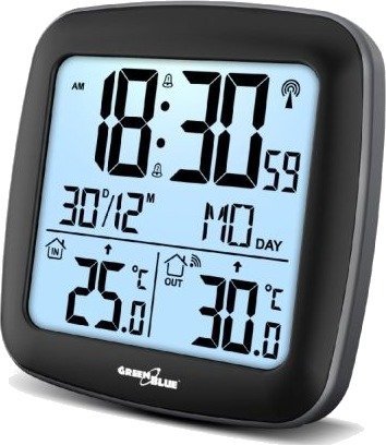 Greenblue Gb542 Trådløs Værstasjon Dcf, Kalender, Alarm, Grå/Hvit