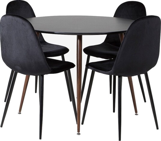 Venture Home Spisegruppe Pia inkl. 4 stk spisestoler Penally Svart Venture Home Spisegruppe Pia inkl. 4 stk spisestoler Penally Svart