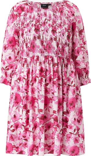 Zizzi   Kjole vSol 3/4 Knee   Rosa