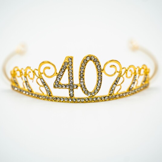 Catsson Int Group LTD Kakedekorasjon Tiara Tall av Metall Gull - Tallet 40