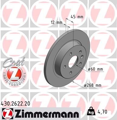 Bremseskive ZIMMERMANN 430.2622.20