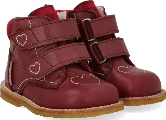 ANGULUS Boots Flat With Velcro Burgundy 21