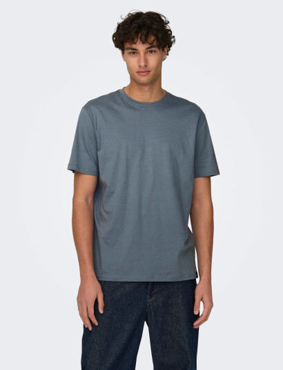 ONLY & SONS Onsmax Life Ss Stitch Tee Noos - Blue - S