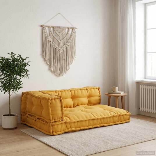 Palle sofa pute 3 pcs Gul stoff