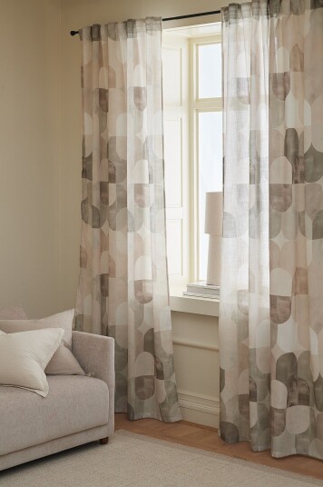 Ellos Home Gardin med multibånd Selene 2 pakning Beige