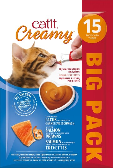 Catit Creamy Godbit Til Katt Laks Og Reker 15 X 10 G
