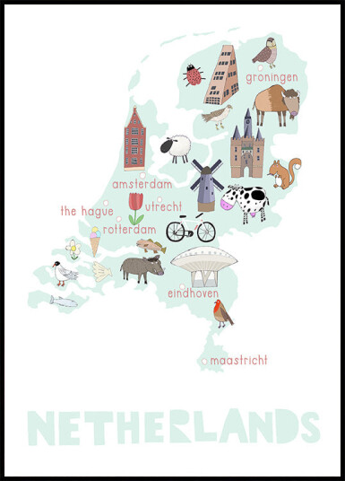 The Netherlands Illustration by Artist Carla Daly Plakat Plakat / 70x100cm
