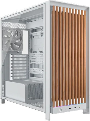 Corsair 5000D Wood RS Miditower PC-kabinett Hvit med Tempered Glass