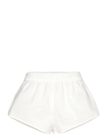 Monki Mid-Rise Cotton Poplin Pyjama Shorts - White - M