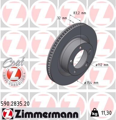 Bremseskive ZIMMERMANN 590.2835.20