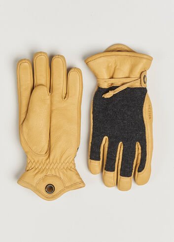 Hestra Daniel Wool/Goat Leather Glove Charcoal/Tan Hestra Daniel Wool/Goat Leather Glove Charcoal/Tan