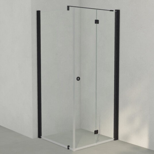 INR Iconic Nordic Rooms Dusjhjørne Linc 13 Flex Måltilpasset Svart Matt / - Høyre Klart Glass
