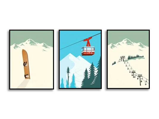Plakat Fjelleventyr Sett med 3 Plakat Fjelleventyr Sett med 3