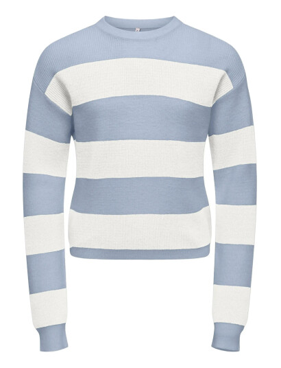 Kids Only Kogfranca Life Short L/S Stripe Knt Noos Blue 122 128