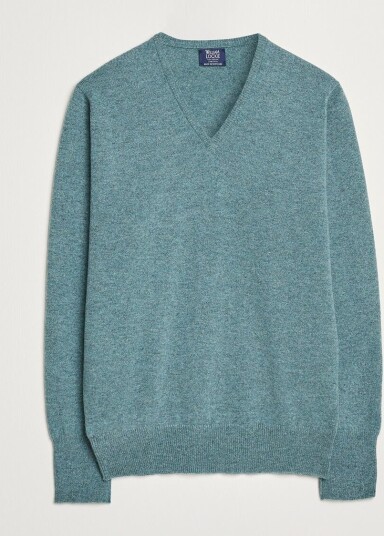 William Lockie Rob Lambswool V Neck Caspian William Lockie Rob Lambswool V Neck Caspian