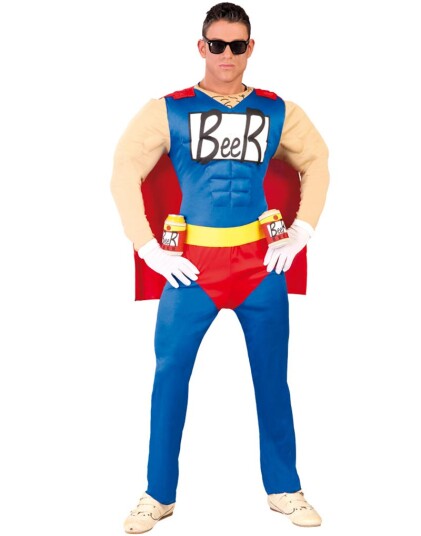 Beer Man Superhelt Herrekostyme 3 Deler Beer Man Superhelt Herrekostyme 3 Deler