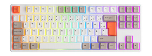 Akko gear 5087S Steam Engine CS Rose Red RGB B - Gamingtastatur - Nordisk - Hvit Akko gear 5087S Steam Engine CS Rose Red RGB B - Gamingtastatur - Nordisk - Hvit