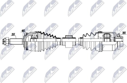 NTY NPW HY 662 Drivaksel