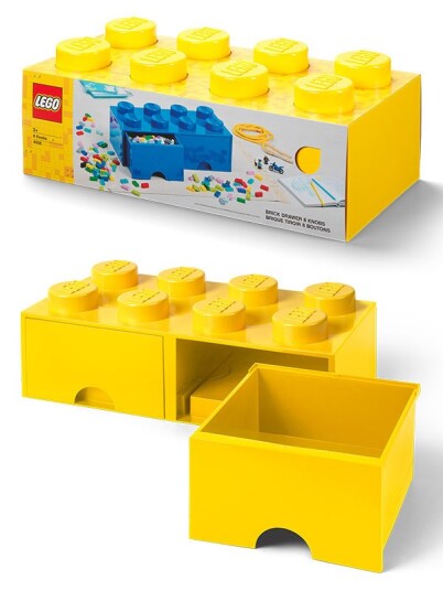 LEGO Storage Brick Drawer 8 stor oppbevaringskloss med 2 skuffer 50 x 25 cm bright yellow LEGO Storage Brick Drawer 8 stor oppbevaringskloss med 2 skuffer 50 x 25 cm bright yellow