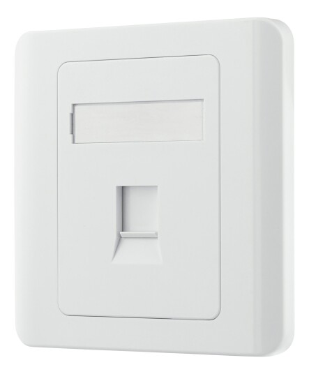 DELTACO flush mount for Keystone 1 t dust hatch white