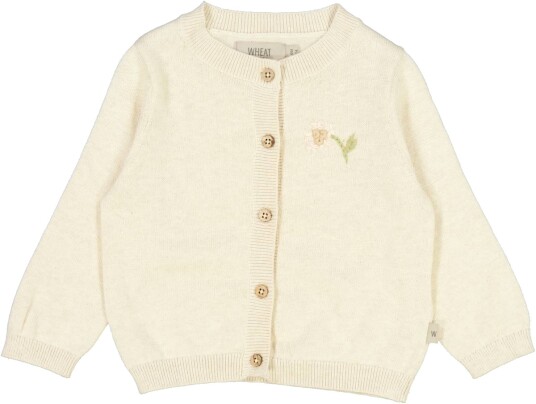 Wheat Knit Cardigan Suzy Baby Embroidery Cloud Melange (92 / 2 år)