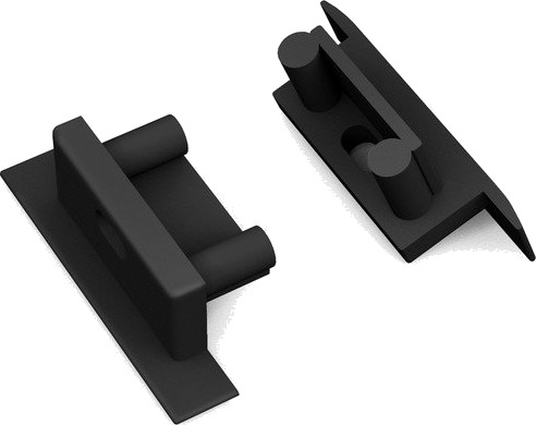 Topmet 1 stk. Endestykke BEGTIN12 GEN2 SQ   Med hull svart
