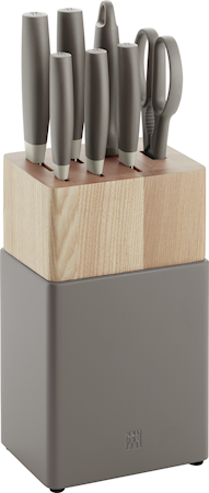 Zwilling Now Knivsett 7 deler ink. blokk tre/grå