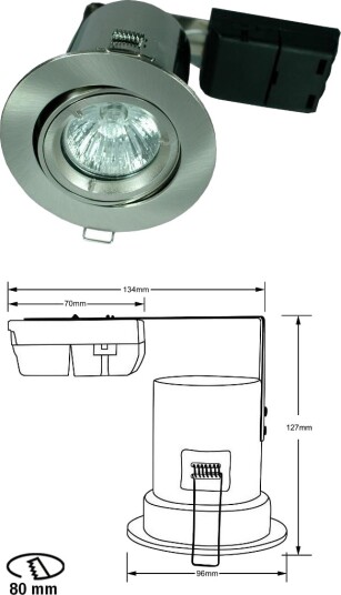 Brannsikker Downlight 35W 230V Hvit