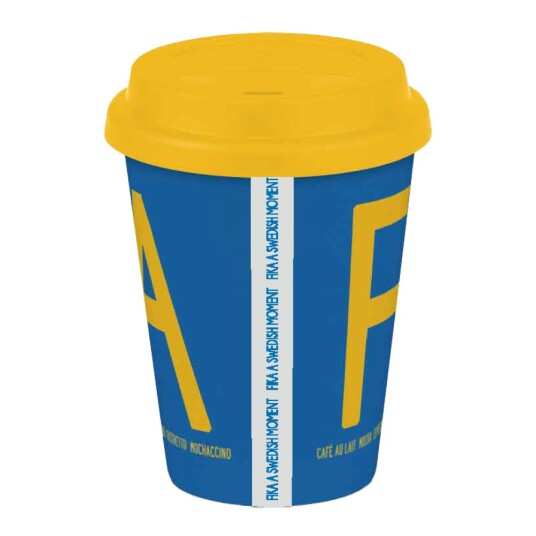 Citronelles - Fika To Go krus 38 cl blå/gul Citronelles - Fika To Go krus 38 cl blå/gul