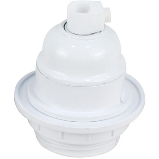 Namron Lampeholder m/ring E27 hvit - 82104