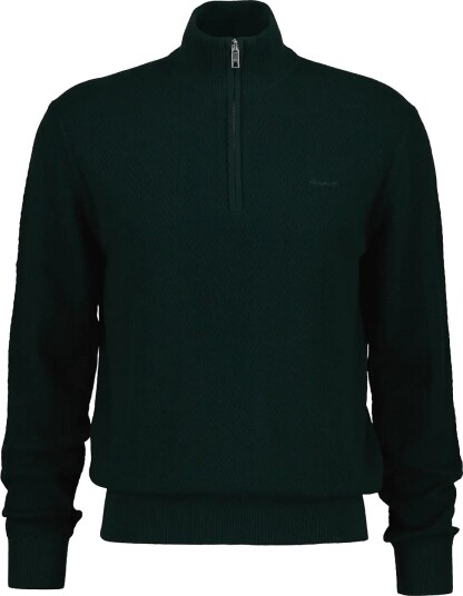 Gant Herringbone Texture Half Zip TARTAN GREEN M Gant Herringbone Texture Half Zip TARTAN GREEN M