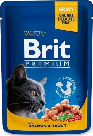 Brit Premium Porsjonsposer Med Laks & Forell For Katter