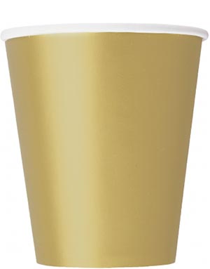 14 stk Gullfargede Pappkrus 270 ml