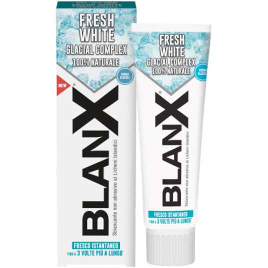 Natural Teeth Whitening Tannkrem BLANX Fresh White Glacial 75 ml