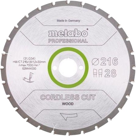 Metabo 628444000 Sirkelsagblad - 216x30mm, 28 tenner