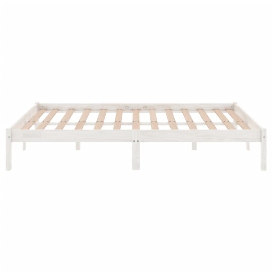 vidaXL Sengeramme hvit heltre 135x190 cm 4FT6 Double