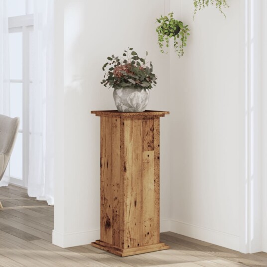 Plantestativ gammelt tre 33x33x80 cm konstruert tre Plantestativ gammelt tre 33x33x80 cm konstruert tre