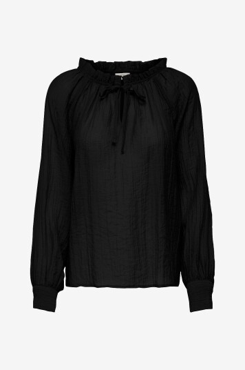 JDY - Bluse jdyTheo L/S V-neck Top Wvn - Svart