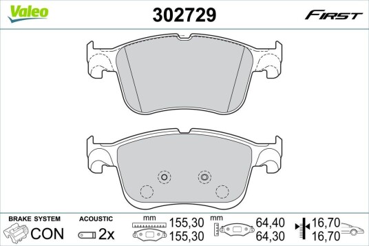 Bremseklosser VALEO 302729
