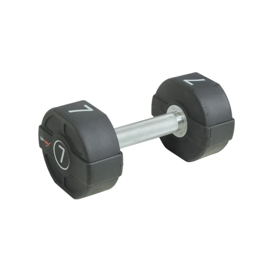 Lifemaxx PU Manual 7 kg - Rett riflet håndtak - Utstyr til crossfit, styrketrening og funksjonell fitness