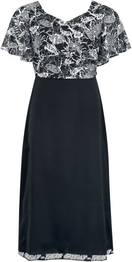 Gothicana by EMP Goth Middellang kjole Gothicana AOP Dress S til M Damer svart
