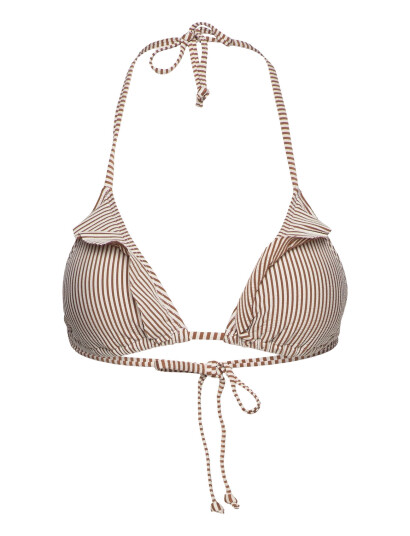 Becksöndergaard Striba Bel Frill Bikini Top - Brown - S