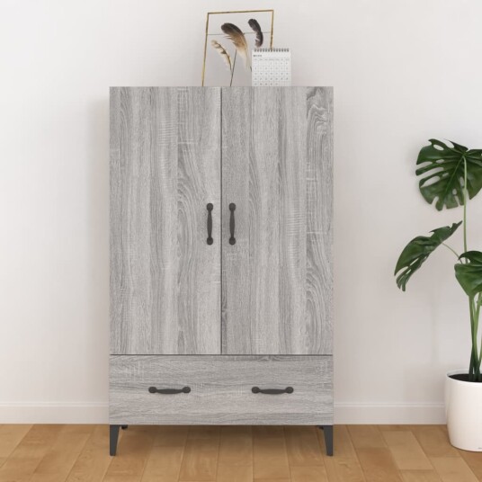 vidaXL Highboard grå sonoma 70x31x115 cm konstruert tre vidaXL Highboard grå sonoma 70x31x115 cm konstruert tre