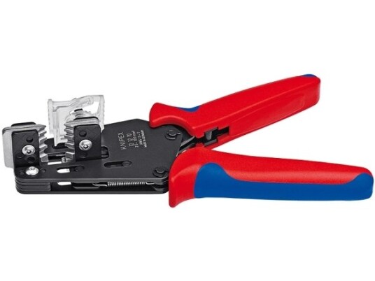 Knipex 12 12 10 Presisjonsavmantlingstang for Isolasjon, 195 mm, Blå/Rød